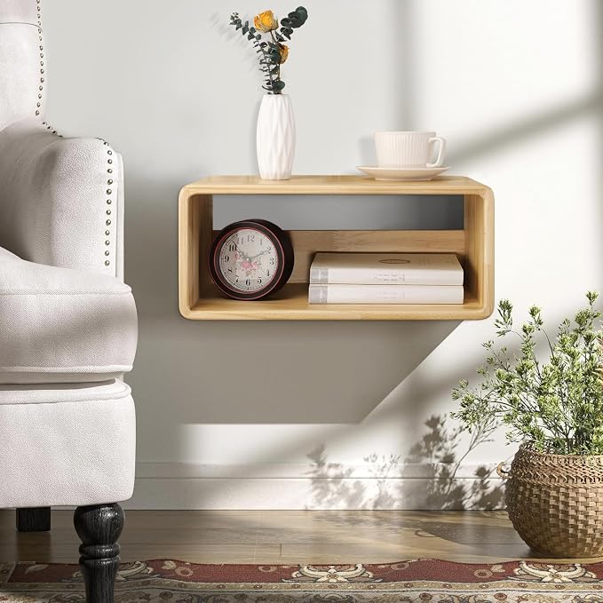 Floating Bedside Table, Wall Mounted Nightstand，Wood Bedside Shelf, Floating - Image 3
