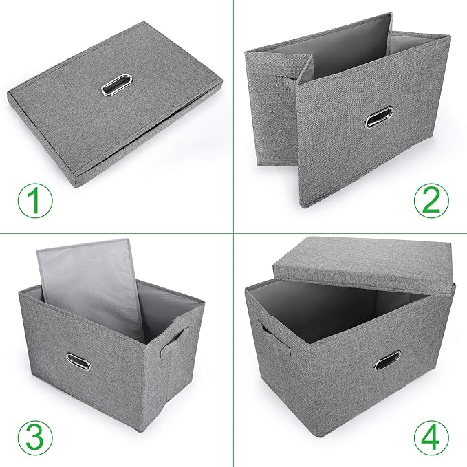 Linen Fabric Collapsible Storage Bins - Image 3