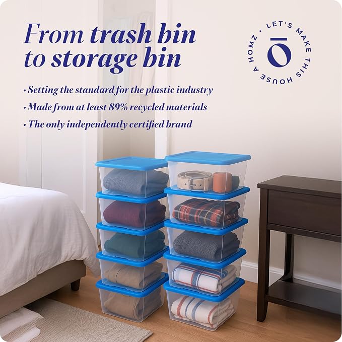 HOMZ 10-Pack Snaplock, Small Clear Plastic Storage Organizer Bins w/Lids - Image 7