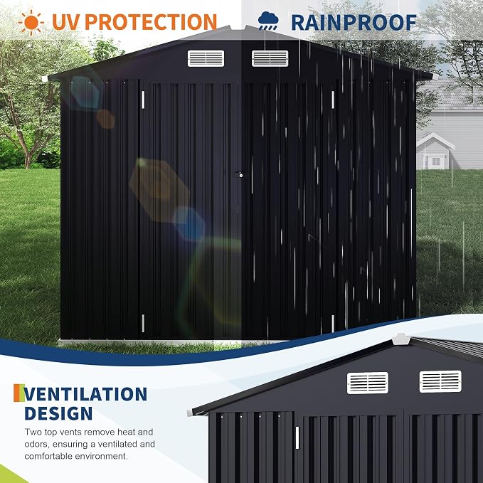 6x8 FT Metal Storage Sheds Outdoor, MetalTool Shed - Image 4