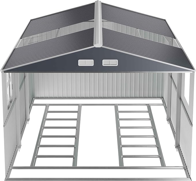 Metal Shed 10x16 FT with Floor Frame Kit, Big with Heavy-Duty Reinforced Steel - Image 2