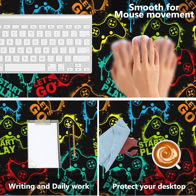 Desk Mat, Colourful Joystick Game Gaming Mouse Pad, XXL Extended Mouse Pad Mat - Image 4