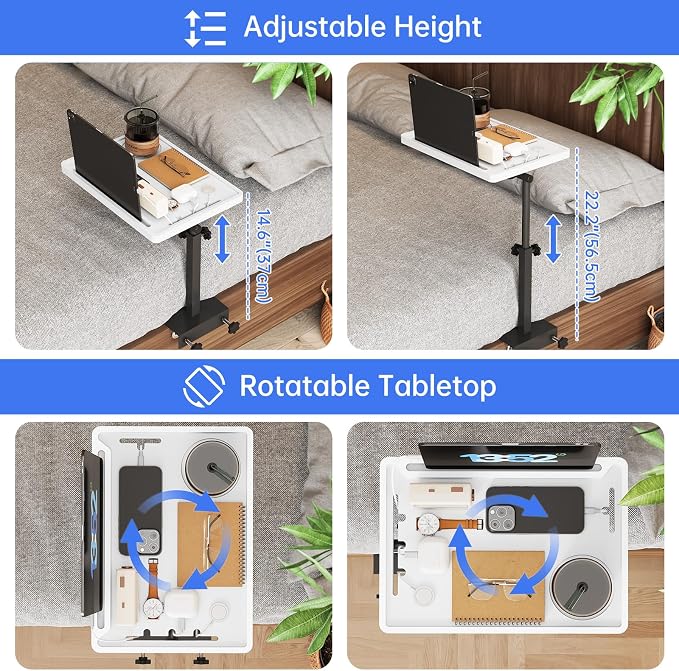 NiHome Height-Adjustable Bedside Shelf - Image 5