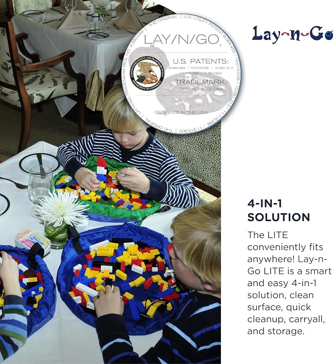 Lay-n-Go 2-in-1 Small Portable Drawstring Toys Storage Organizer and Play Mat - Image 8