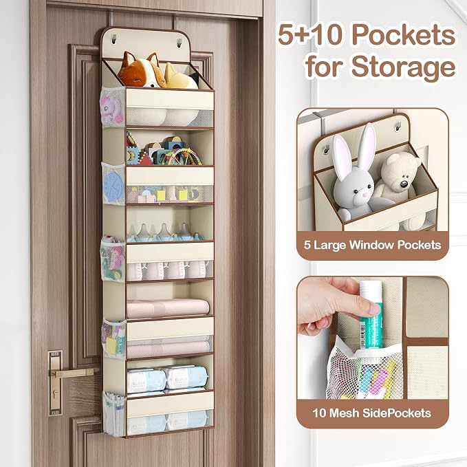 LAMU 5 Tier Over the Door Organizer Hanging, Swing - Image 4