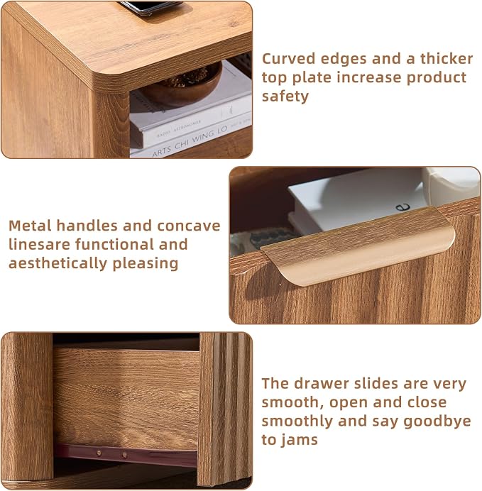 LEYAOYAO 31" Wide Fluted Nightstand - Image 6