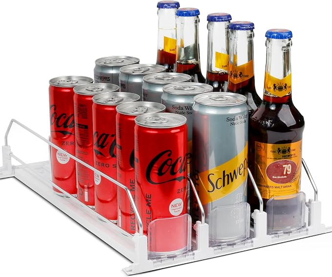 Dwella Drink Organizer for Fridge – 3-Tier Can Dispenser for Fridge, by Unknown