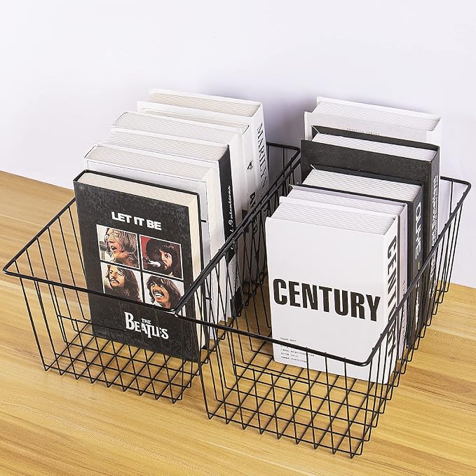 16" L x 12" W Wider Freezer Storage Organizer Baskets Container, Deep Metal - Image 5