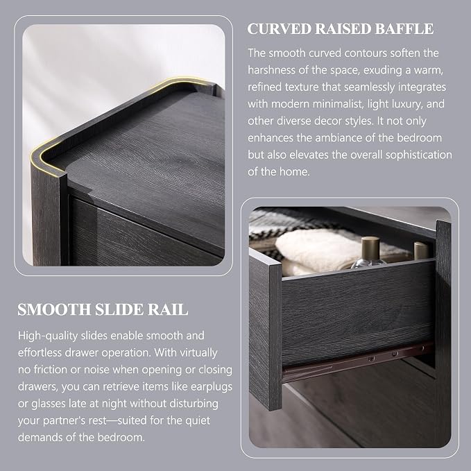 23.6" Tall Modern Nightstand - Image 4