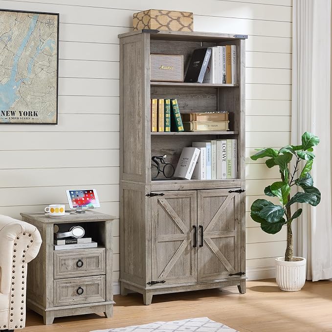 70in Tall Bookshelf 5 Tier Bookcase - Image 6