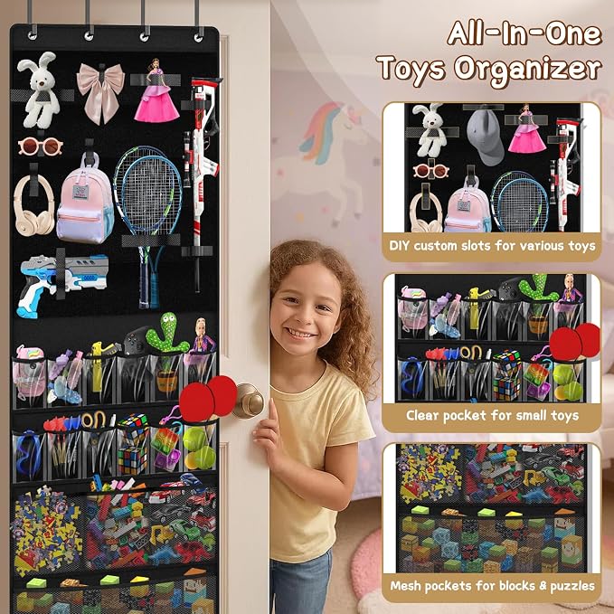 Over the Door Organizer for Building Blocks, Kids Toys Storage - Image 4