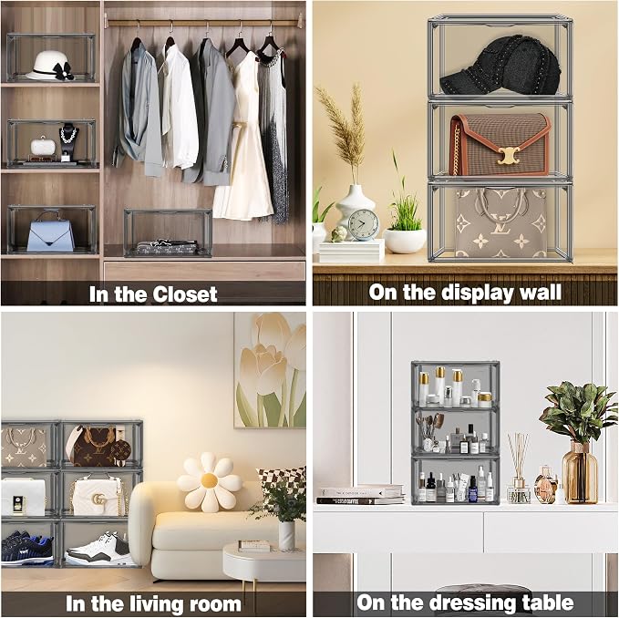 12 Pack Large Shoe Organizers Storage Boxes - Image 6