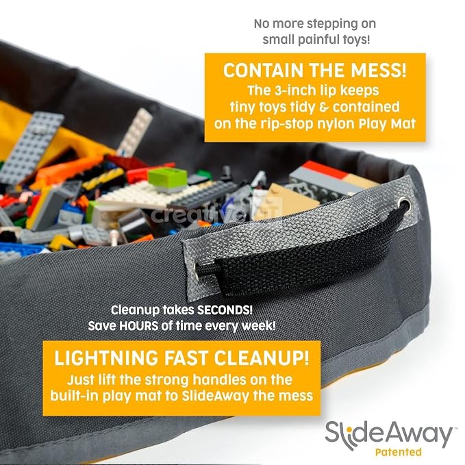 Creative QT SlideAway Toy Storage Organizer & Extra Large 52" Play Mat - Image 6