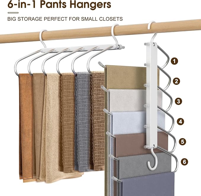 Space Saving Pants Hanger 6 Tier - Image 6