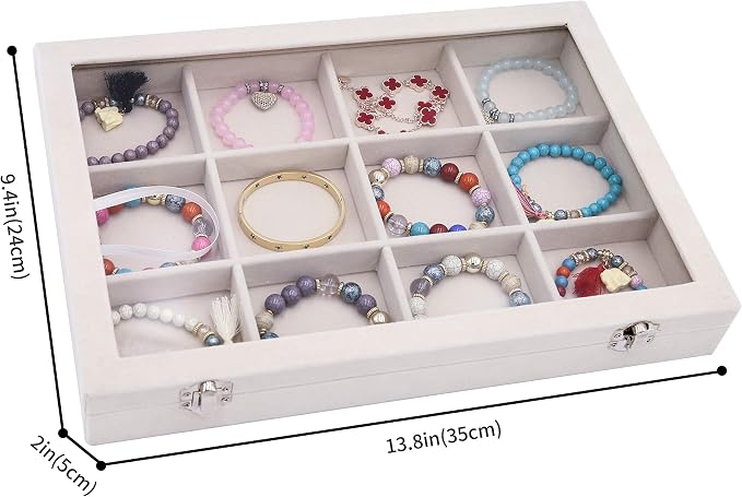 Stratalife Jewelry Organizer Bracelet Organizer Storage Box 12 Grid Stackable - Image 6