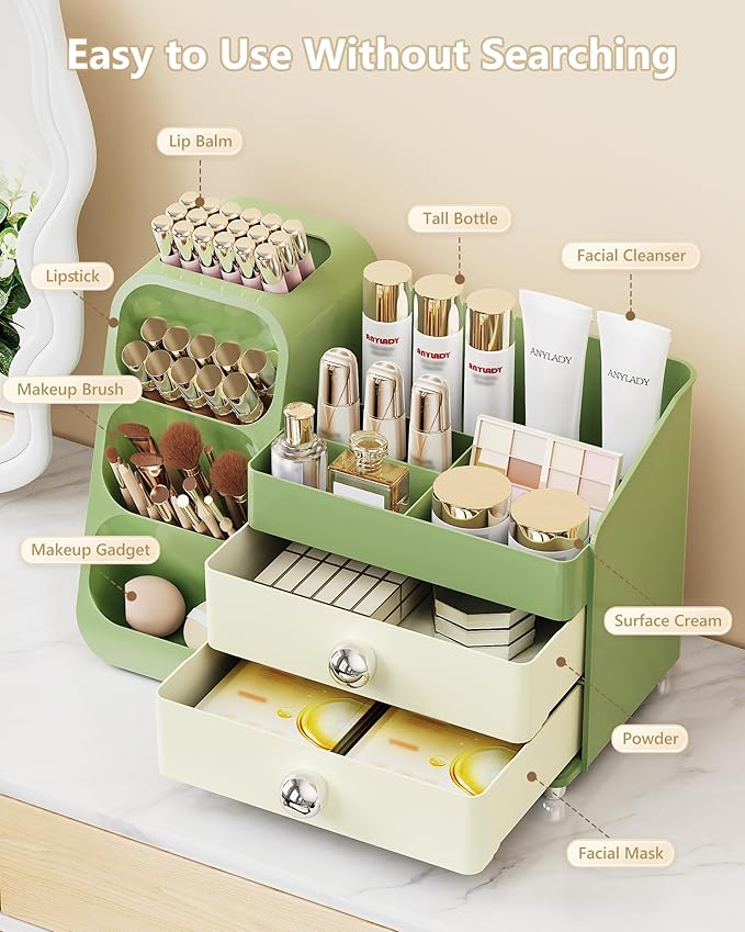 Makeup Organizer with Drawers, Skincare Organizer, Storage Box Cosmetic Display - Image 3