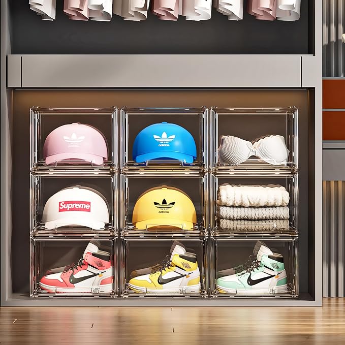 2 Pack Hat Organizer Box for Baseball Caps Organizer, Hat Organizer Box - Image 4