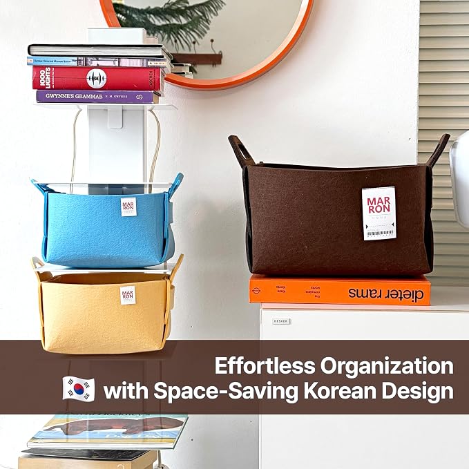 Collapsible Felt BROWN Storage Bin Small 7.1"x5.1"x5.1" – Foldable Basket - Image 6