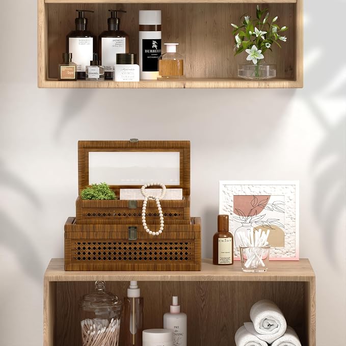 Rattan Decorative Box, Boho Display Boxes - Image 6