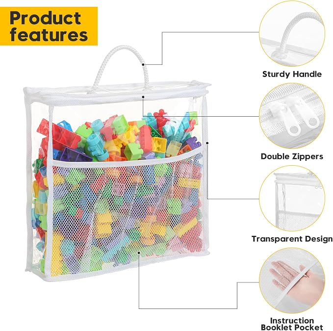 10 PCS Clear Zippered Toy Storage Bags - Image 4