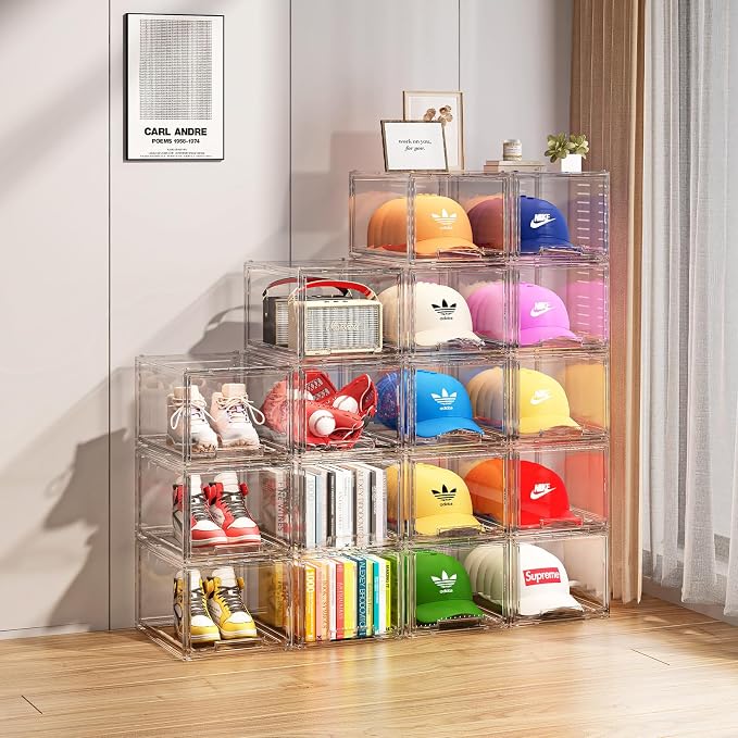 2 Pack Hat Organizer Box for Baseball Caps Organizer, Hat Organizer Box - Image 5