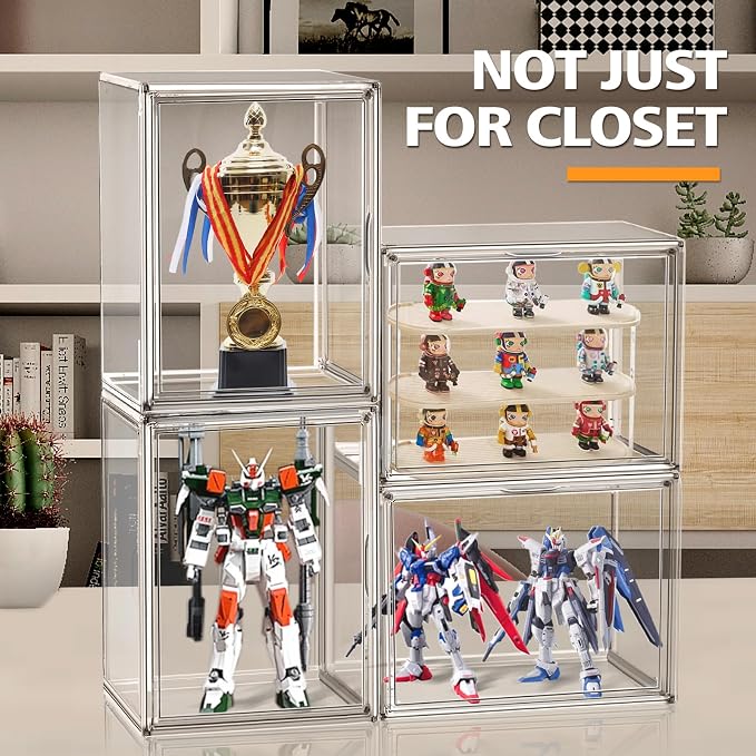 4 Pack Clear Shoe Box Organizer, Size 14 Acrylic Display Cases - Image 7