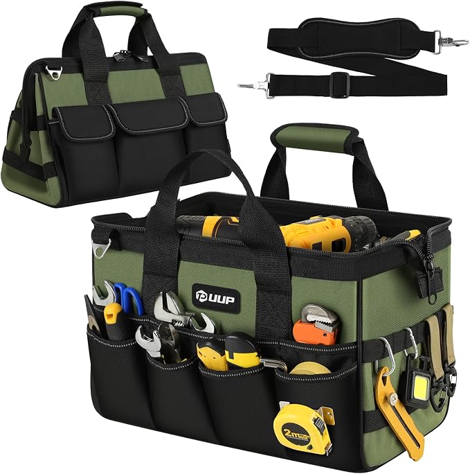 Heavy Duty Tool Bag 15-Inch, 16-Pocket Portable Empty Tool Box Organizer Storage by UUP