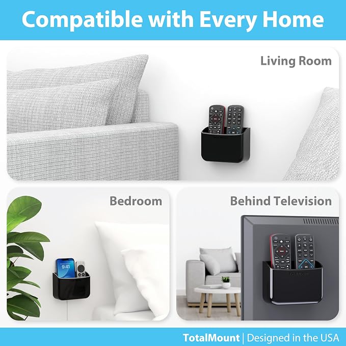 TotalMount Universal Remote Control Holder – Attaches to Wall or Back of TV – - Image 8