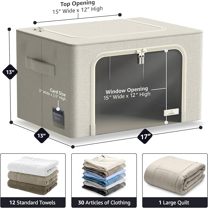 Sorbus Storage Bins with Metal Frame - Image 4