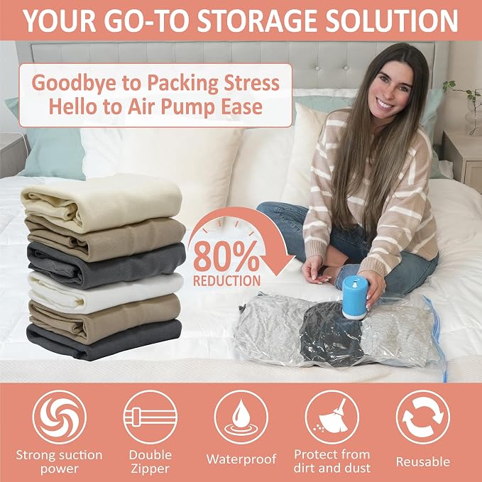 16 Pack Travel Vacuum Storage Bags - Image 2