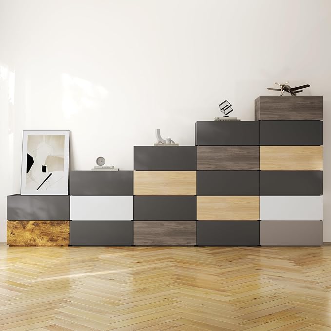 Modular Stackable Drawers, Modern Nightstand Modular Storage Bins - Image 5