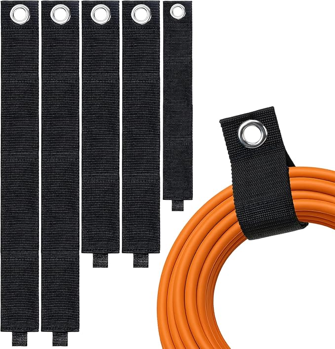 Heavy-Duty Extension Cord Holder 5-Pack, Three Sizes, Durable Nylon Cable by lyforx
