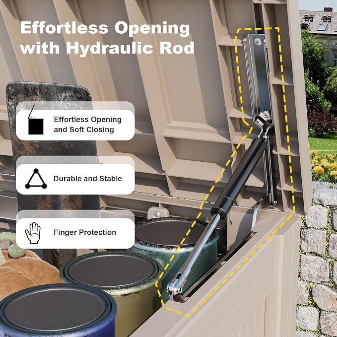 EasyUp 180 Gallon Outdoor Deck Box Waterproof, UV Resistant Resin Outdoor - Image 3