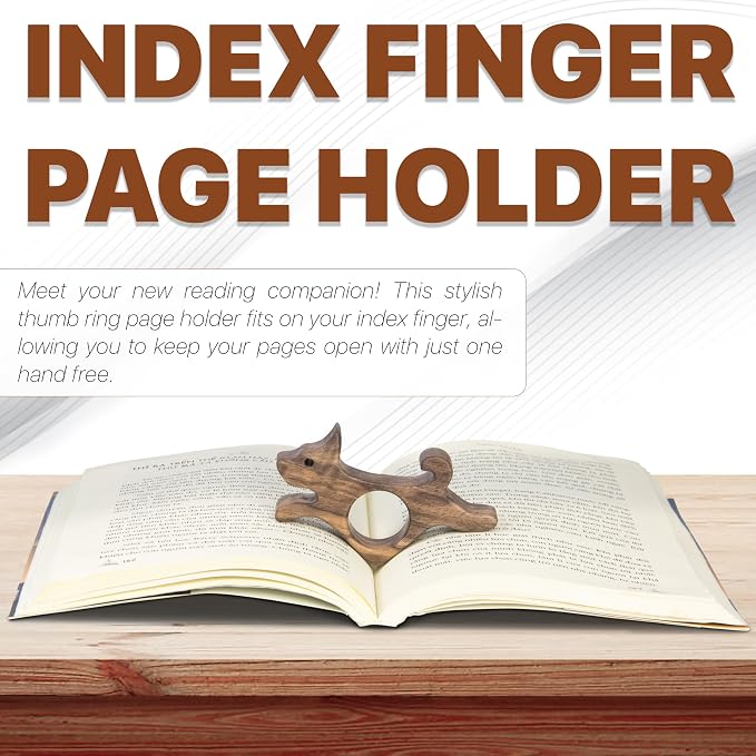 Walnut Dog Book Page Holder, Smooth Finish Wood Book Holder - Image 5