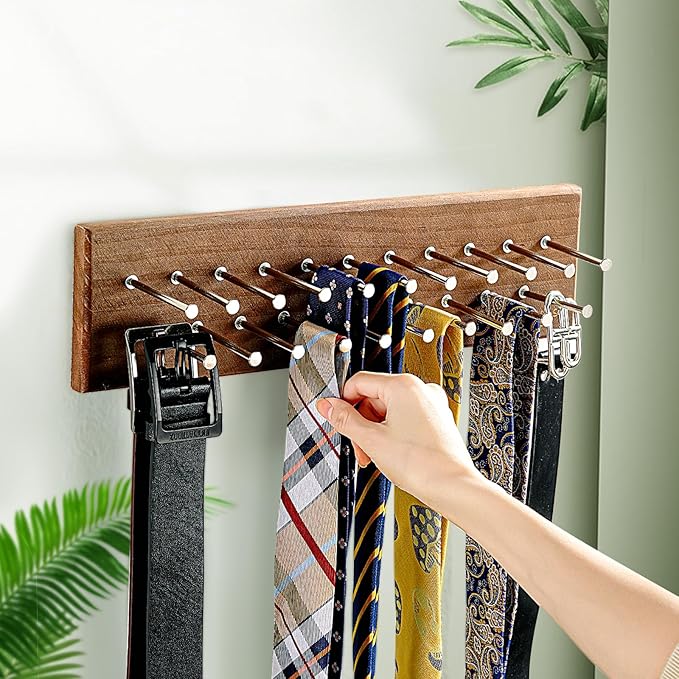 TreeHouse London Tie Rack Organizer – Holds 40 Large Ties – Solid Wood & Sturdy - Image 5