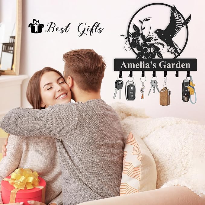 Personalized Key Holder for Wall, Custom Metal Key Holder Wall Mount - Image 4