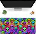 Desk Mat, Neon Skulls and Stars Extended Gaming Mouse Pad, Large Non-Slip by MIOAOSRT