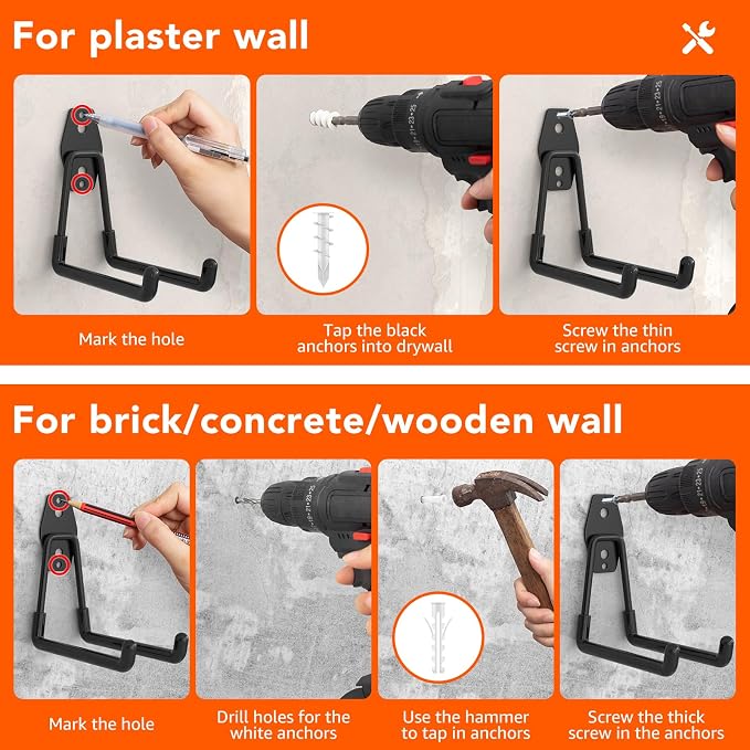 16 Pack Garage Hooks with Anti-Slip Coating Heavy Duty Wall Mount Hooks - Image 4