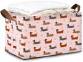 Storage Bin with Handles, Dachshund Collapsible Laundry Baskets by Oeaskly