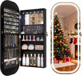 LVSOMT LED Mirror Jewelry Cabinet, Wall/Door Mount Jewelry Mirror Organizer by DecorateHomeatEase