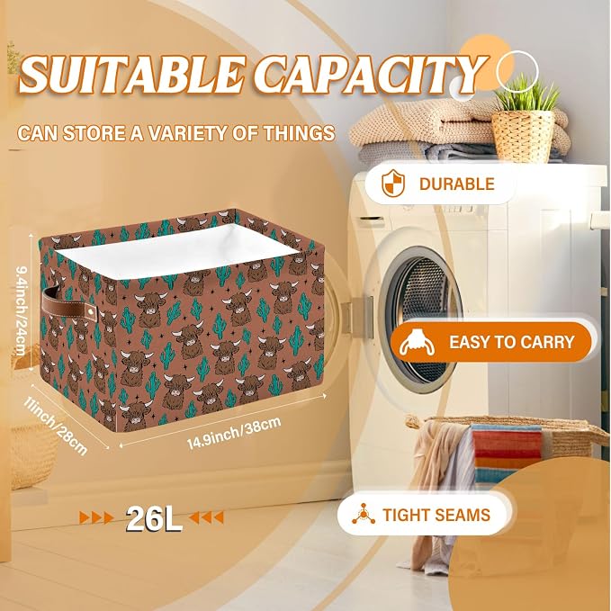 Rectangle Yak Storage Basket, Collapsible Storage Box Bin - Image 2