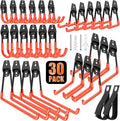 30 Pack Heavy Duty Garage Hooks, Solid Steel Wall Mount Hangers, by MIKRUI