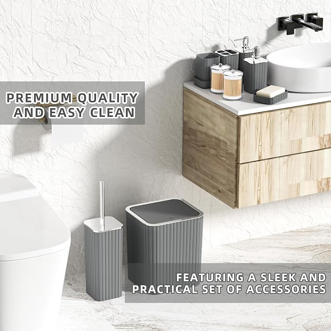 Bathroom Accessories Set- 25PC Grey Bathroom Set, Bathroom Set - Image 7