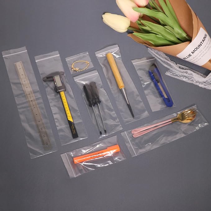 iMailer - 3" x 10" 500 Pack- 2 Mil Resealable Zip Bags- Small Clear Plastic Bags - Image 4
