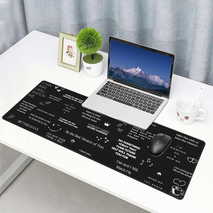 Inspirational Quotes Large Mouse Pad, Gaming Desk Mat, XL Keyboard Desk Pad Mat - Image 9