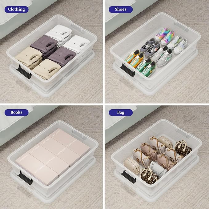 3-Pack Clear Plastic Underbed Storage Bins - Image 6