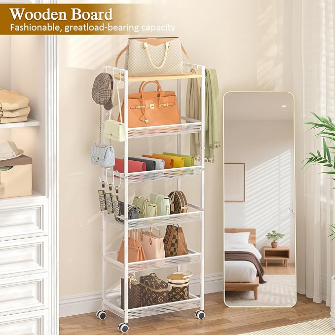 6 Tier Tall Purse Organizer for Closet, Large Capacity Bag Organizer - Image 4