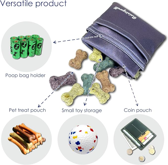 Dog Treat Pouch, Pocket Sized Pet Training Pouch, Hand Free Purple Dog Walking - Image 4