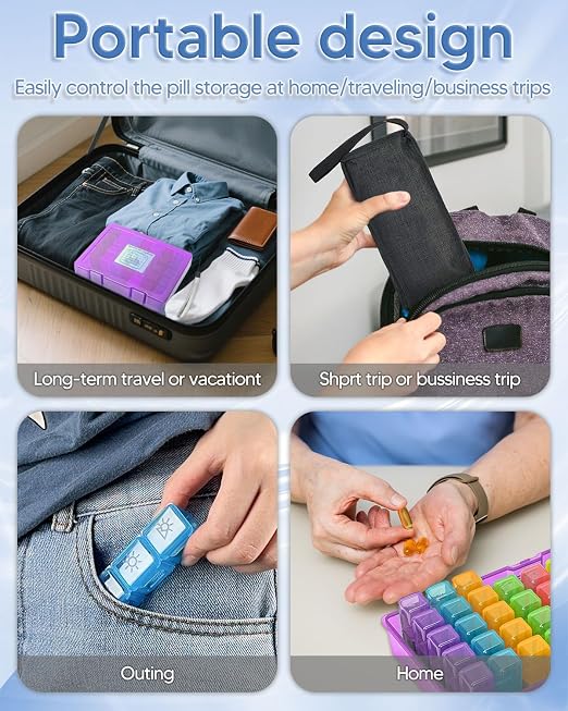 Monthly Pill Organizer 3 Times a Day, FRIWOLE Medicine Box - Image 7