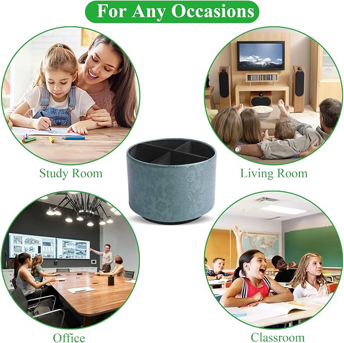 lizimandu Round Leather Art Supply Organizer, Remote Control Holder, 360 Degree - Image 8